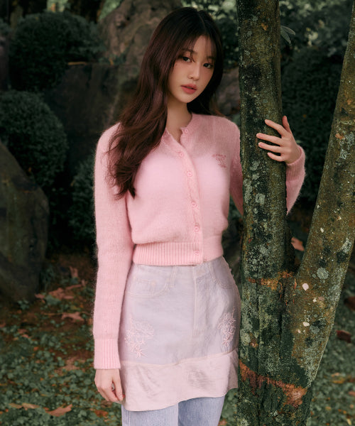 SHEER EMBROIDERY LAYERED SKIRT - 2 COLORS PINK