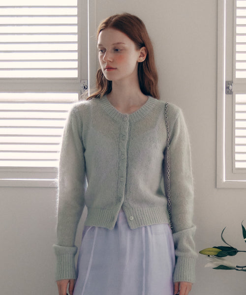 MOHAIR WOOL BLENDED CARDIGAN - 2 COLORS MINT