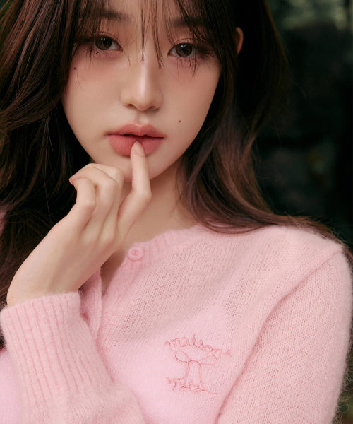 MOHAIR WOOL BLENDED CARDIGAN - 2 COLORS PINK