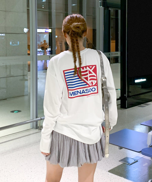 MENASOO HEARTTRACK LONG SLEEVE T SHIRT - 3 COLORS WHITE