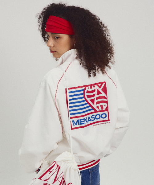 MENASOO HEARTTRACK NYLON BASEBALL JUMPER - 3 COLORS WHITE
