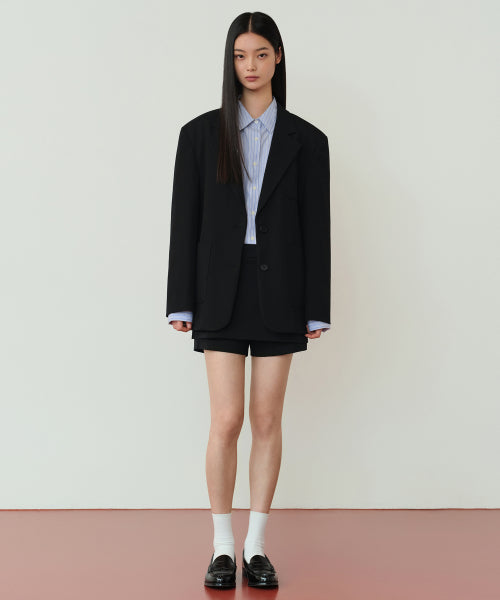 WOMENS LAYERED MINI SKORT #韓韶禧同款! - 4 COLORS BLACK