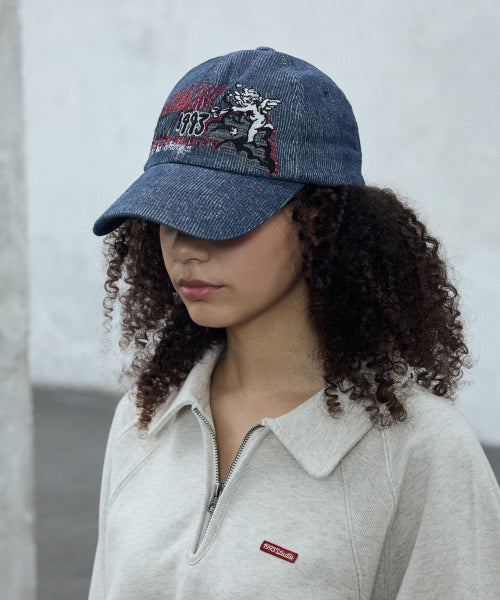 ANGEL CORDUROY BALL CAP - 4 COLORS INDIGO
