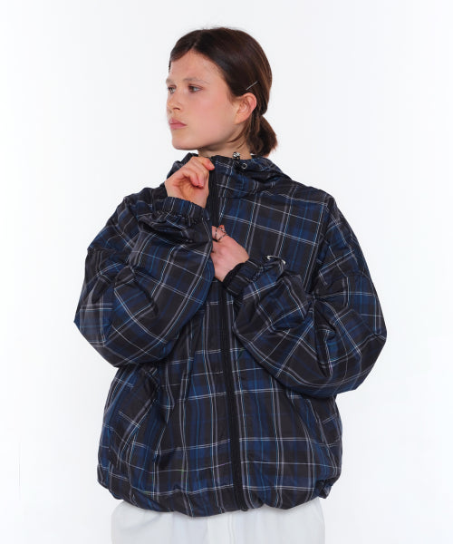 ESSENTIAL CHECK WINDBREAKER NAVY