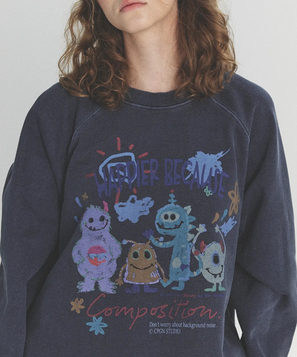 Happy Day Pigment Sweatshirt Dark Blue