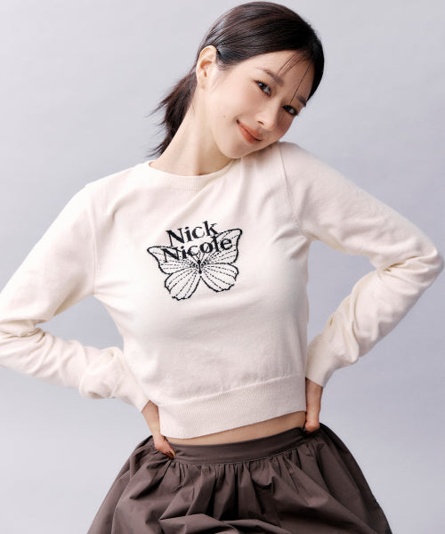 MINI BUTTERFLY SIGNATURE SLEEVE KNIT #徐睿知同款! - 6 COLORS AS SHOWN