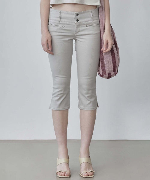 90S COTTON CAPRI PANTS MAUVE - 3 COLORS GREY