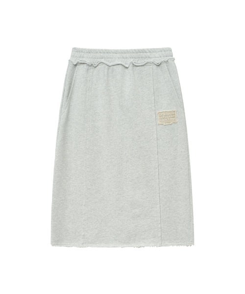 W CLASSIC LOGO DENIM PATCH SWEAT SKIRT LIGHT HEATHER - 2 COLORS GREY