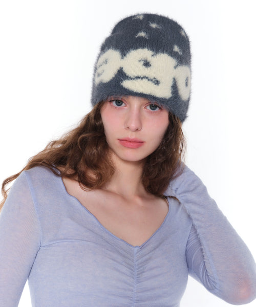 HAIRY LOGO BEANIE - 3 COLORS BLUE
