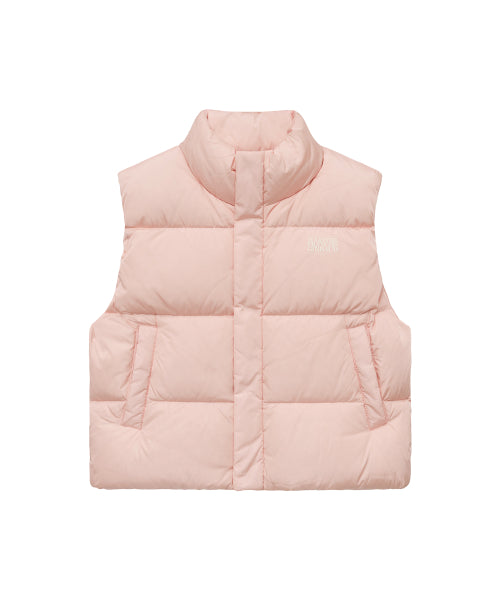 W CLASSIC LOGO DUCK DOWN CROP VEST - 3 COLORS PINK