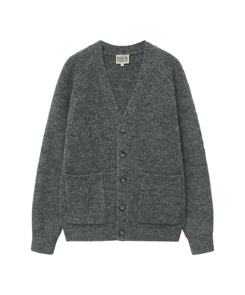 HAIRY OVERFIT V NECK CARDIGAN - 3 COLORS GREY