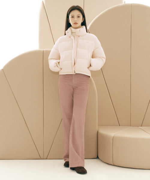 W CORDUROY BOOTS CUT PANTS - 2 COLORS PINK