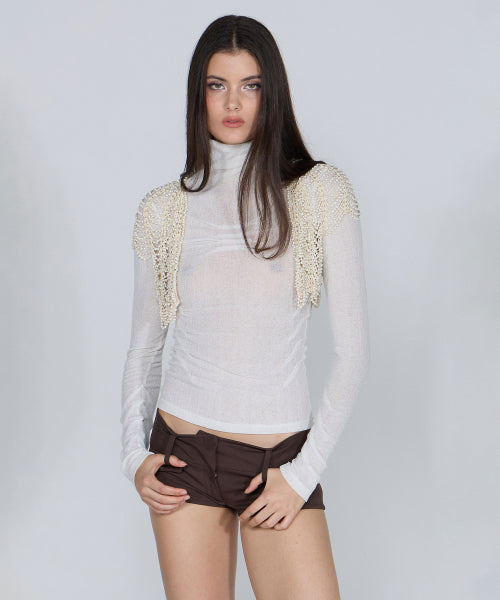 ORIGAMI TURTLE NECK TEE - 3 COLORS IVORY