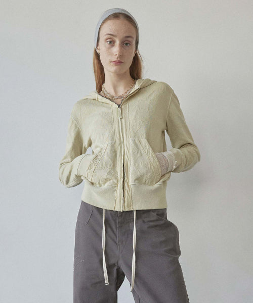 JACQUARD HOODIE ZIP UP - 4 COLORS AS SHOWN