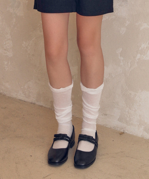 RIBBON STRAP FLAT LAURA BLACK