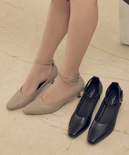 STRAP PUMPS HEEL BEIGE