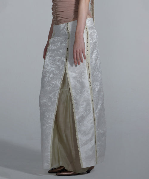 JACQUARD LAYERED SKIRT - 2 COLORS WHITE