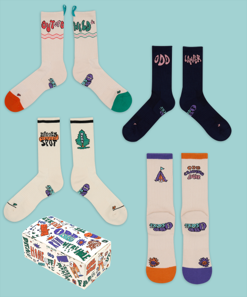 4-PACK COOLMAX OUTDOOR HIKING CREW SOCKS GIFT SET AS SHOWN