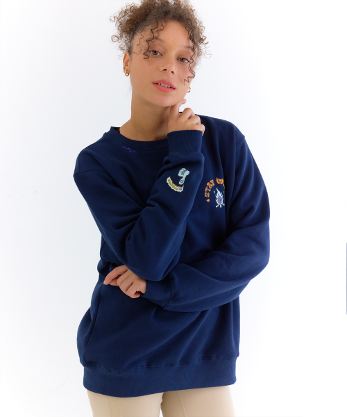 STAY WILD BRUSHED SWEATSHIRT NAVY