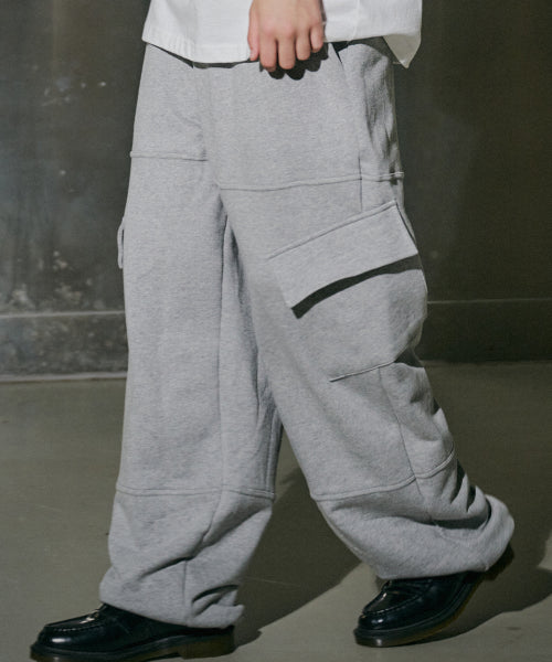 WIDE OVER CARGO SWEATPANTS GREY