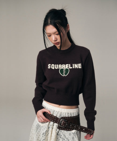 BREAK HEART CROP KNIT BAG - 2 COLORS DARK BROWN