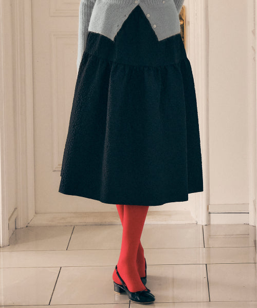 TIERED LONG SKIRT - 3 COLORS BLACK