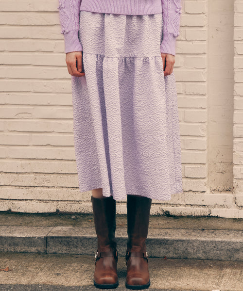 TIERED LONG SKIRT - 3 COLORS LAVENDER