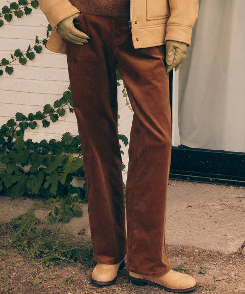 BASIC CORDUROY PANTS - 4 COLORS BROWN