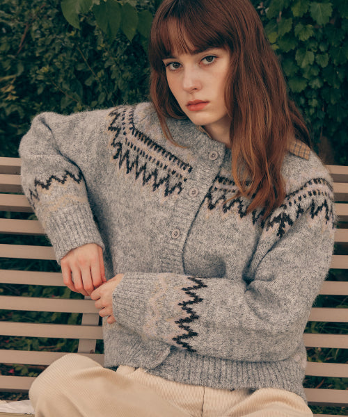 ROUND COWICHAN CARDIGAN - 4 COLORS GREY
