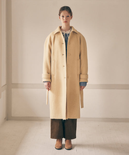 ALPACA WOOL SINGLE COAT - 3 COLORS BUTTER