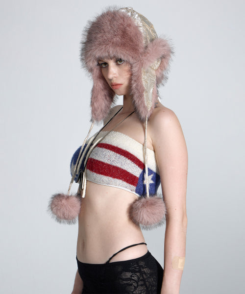 JACQUARD TROOPER HAT PALE AS SHOWN