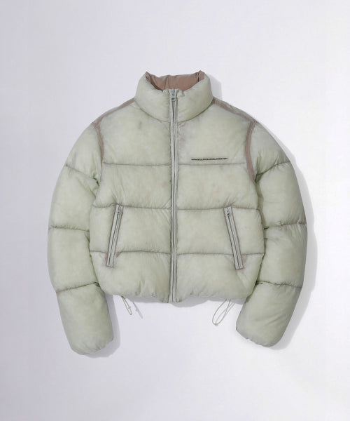104 SHEER CROPPED PUFFER DOWN - 2 COLORS GREEN