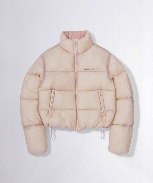 104 SHEER CROPPED PUFFER DOWN - 2 COLORS PINK