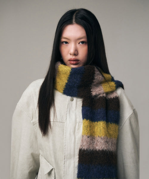 MIXED COLOR STRIPE MUFFLER BAG 7COLOR