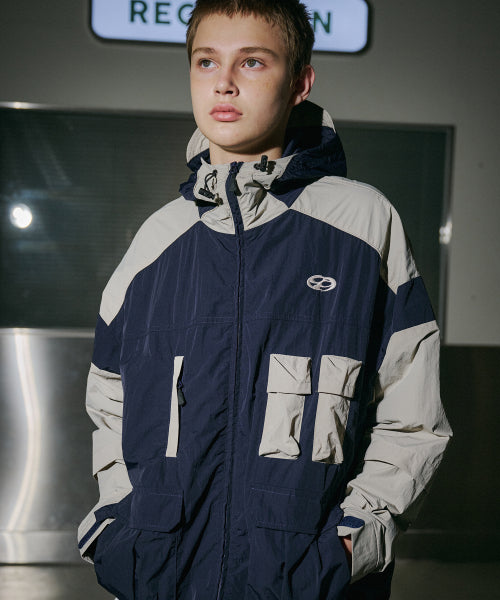 HOOD WINDBREAKER - 2 COLORS NAVY