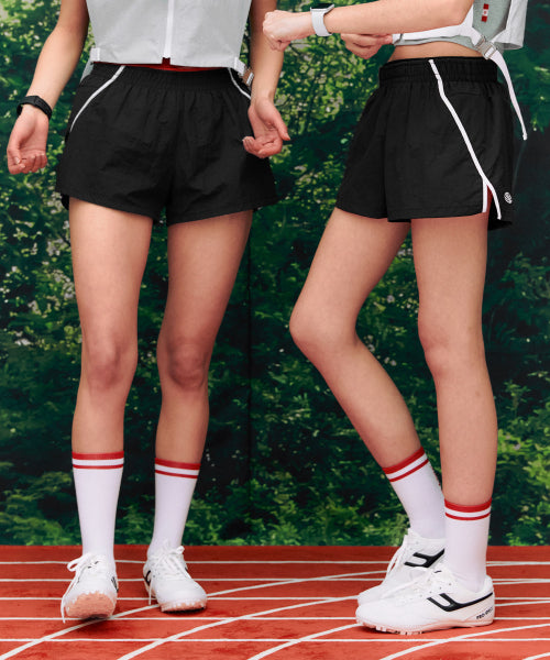 RUNNING TRACK NYLON SHORTS - 3 COLORS BLACK