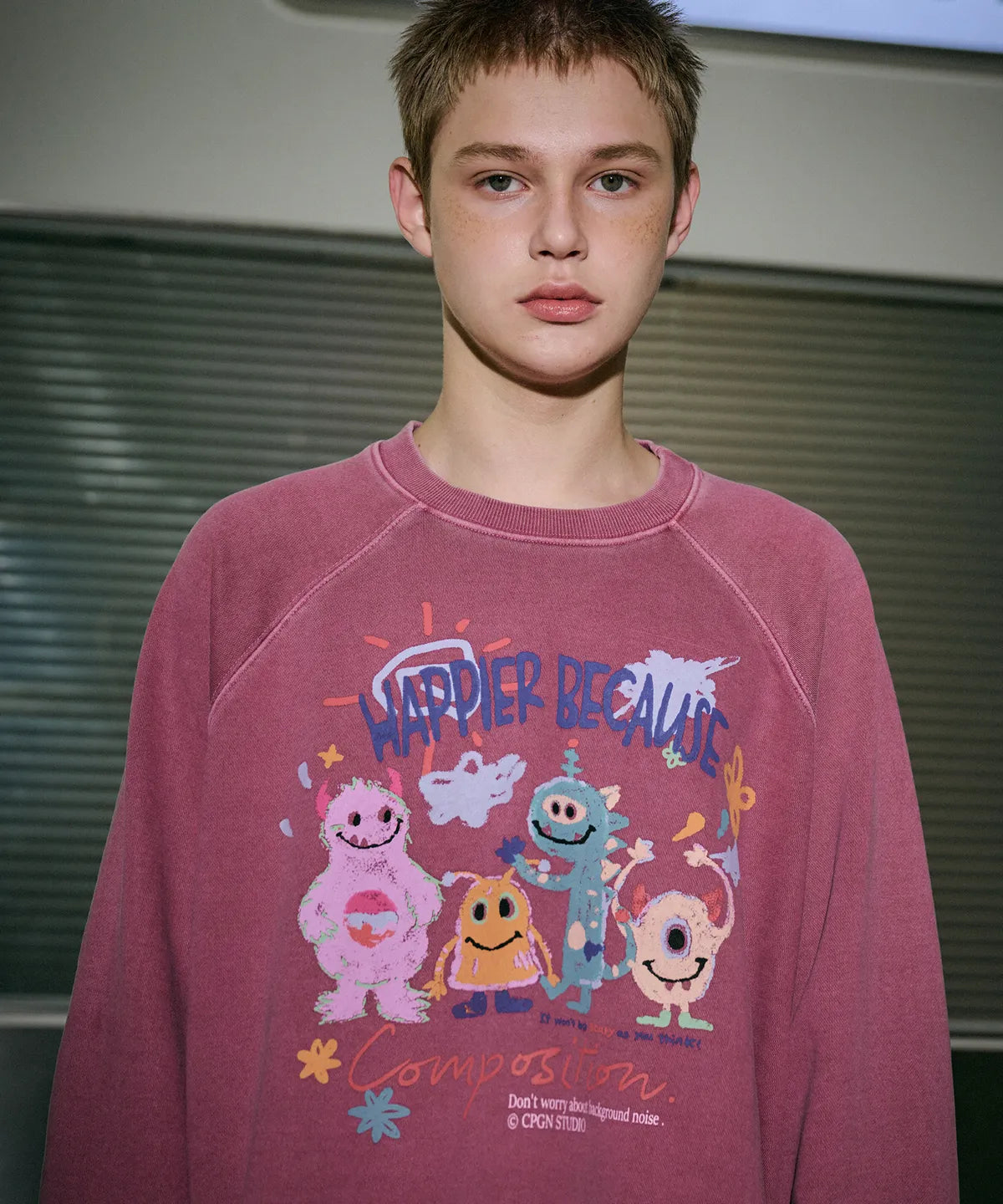 Happy Day Pigment Sweatshirt Dusty Pink