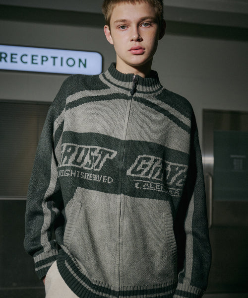 2-WAY TRUST CITY ZIP-UP KNIT - 2 COLORS CHARCOAL