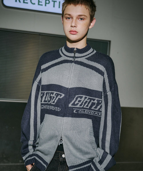 2-WAY TRUST CITY ZIP-UP KNIT - 2 COLORS NAVY