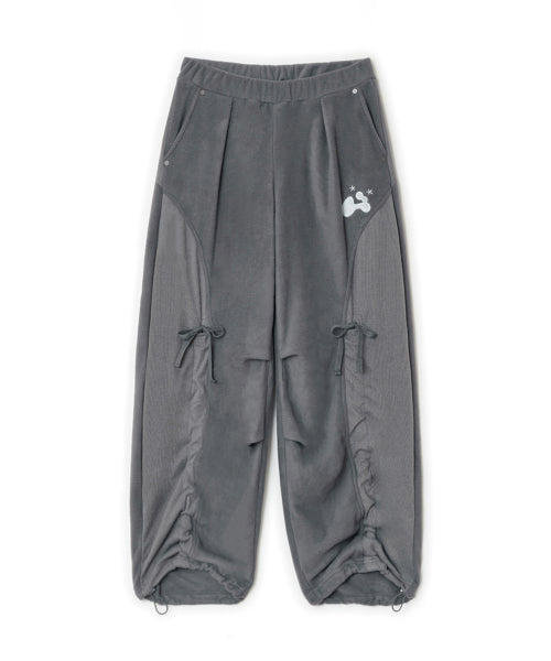 DRAW STRING FLEECE PANTS - 3 COLORS CHARCOAL