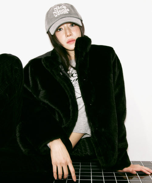 HIGH NECK SOFT FUR JACKET #徐睿知同款! - 2 COLORS AS SHOWN