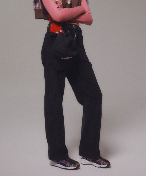 CORDUROY STRAIGHT PANTS - 4 COLORS BLACK
