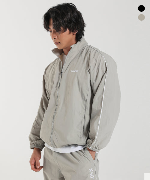 PIPING WINDBREAKER JACKET - 2 COLORS BLACK