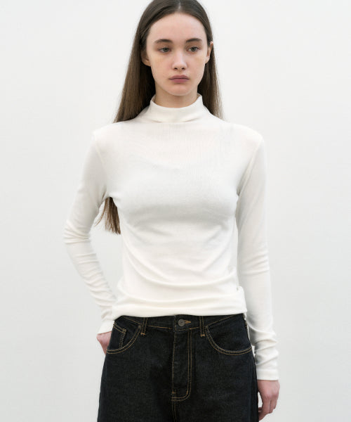HIGH NECK SLIM TOP #徐睿知同款! - 11 COLORS IVORY