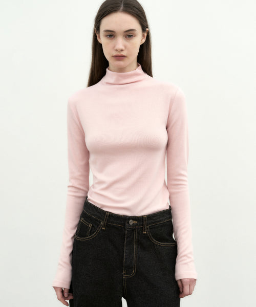 HIGH NECK SLIM TOP #徐睿知同款! - 11 COLORS PINK