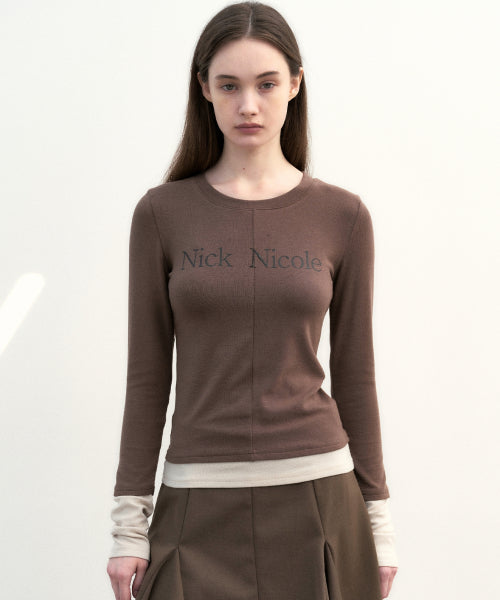 LAYERED PINTUCK LONG SLEEVE TOP #徐睿知同款! - 3 COLORS BROWN