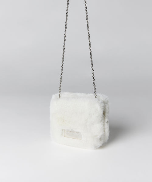 NOVA FUR CHAIN MINI SHOULDER BAG - 4 COLORS BLACK