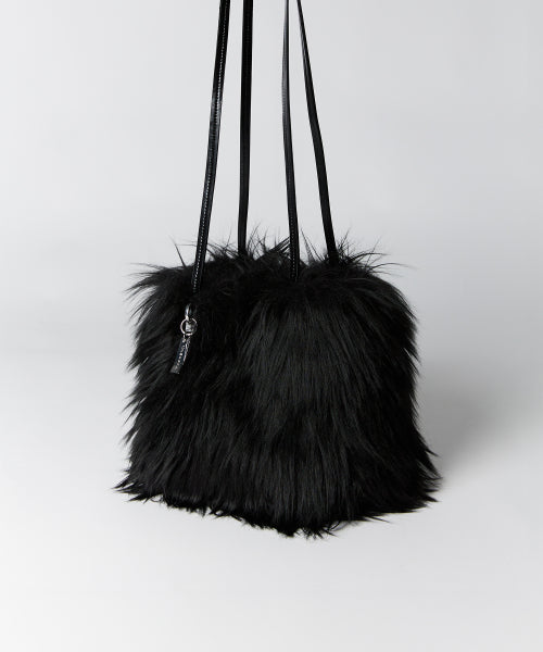 LOUISE FAKE FUR SHOULDER BAG - 3 COLORS BLACK