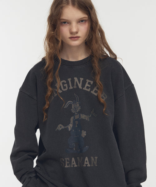 HOPPY PIGMENT SWEATSHIRT SMOKE BLACK