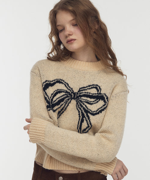 BRUSHED CROP KNIT - 2 COLORS CREAM